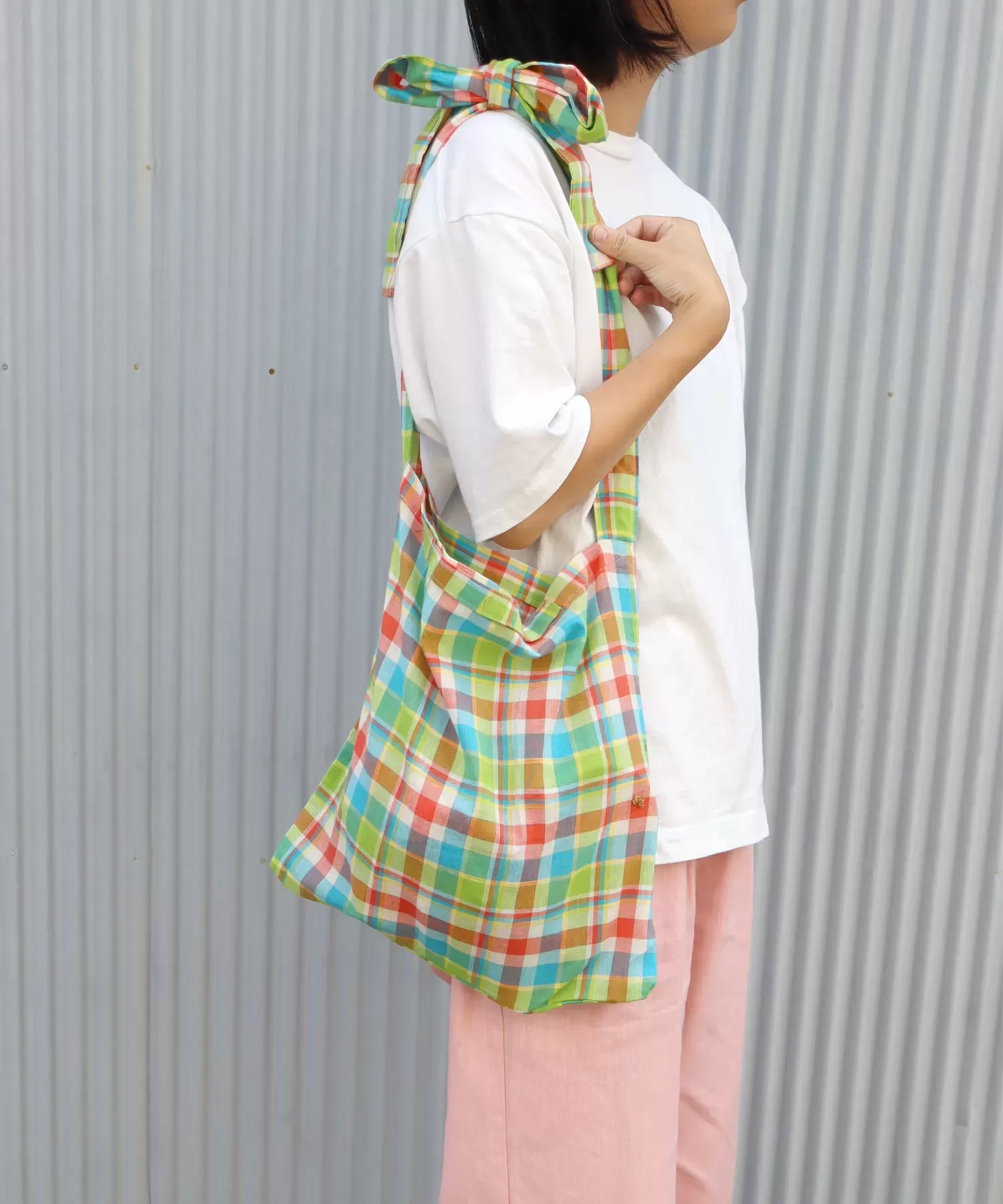 インドチェック ショルダーバッグ